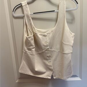a new day Cream Button-Down Tank Top